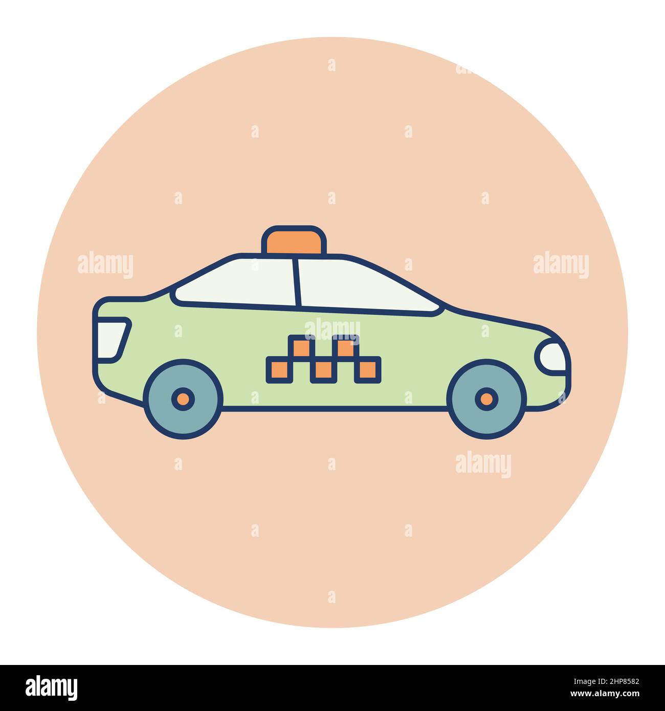 Icône de vecteur plat de voiture de taxi Illustration de Vecteur