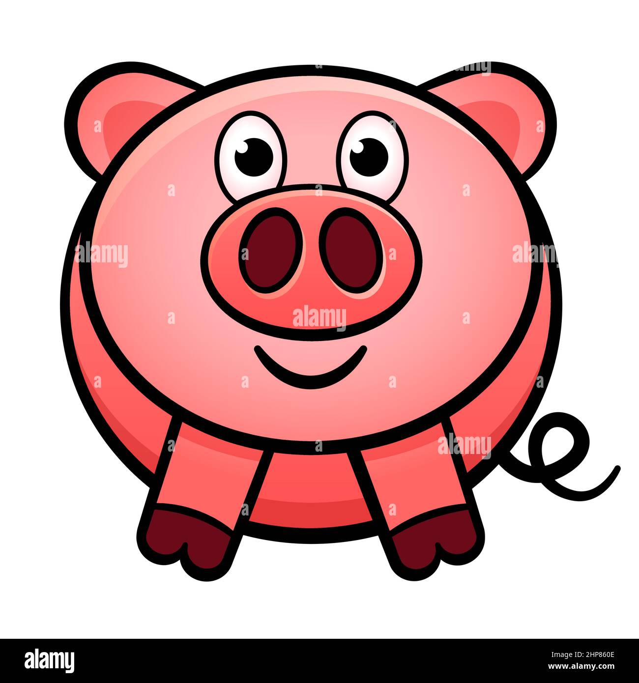dessin isolé de dessin animé de porc Illustration de Vecteur