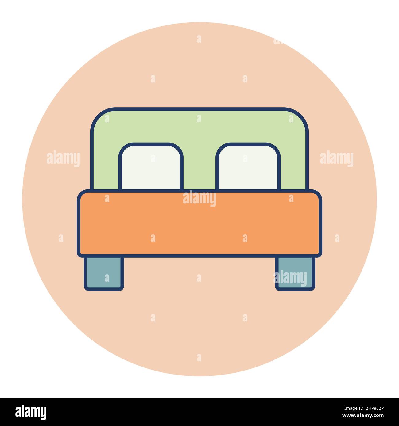 Icône de vecteur plat à lit double Illustration de Vecteur