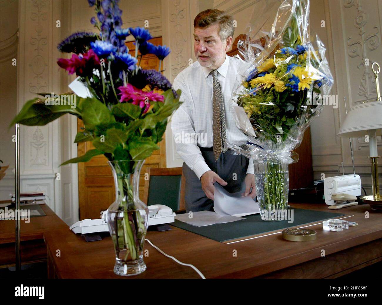 Le nouveau Président du Parlement suédois - Björn von Sydow pendant Riksdagarna, Stockholm, Suède. Le Président du Riksdag (suédois: Riksdagens talman) est le Président de la législature nationale monocamérale en Suède. Banque D'Images