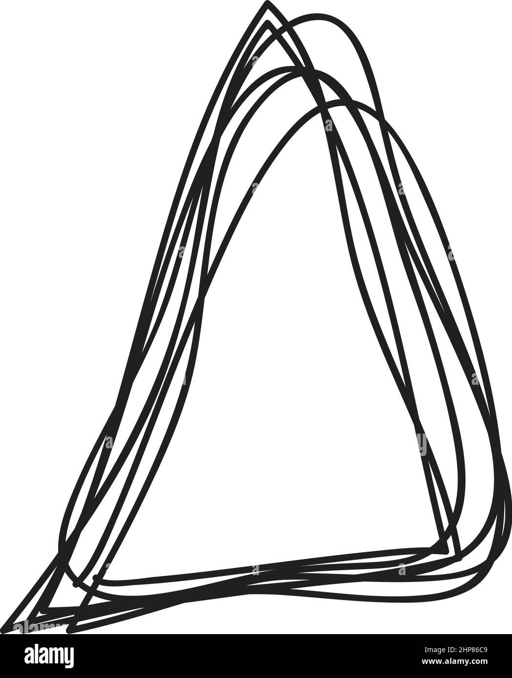 Un triangle dessiné à la main, un élément de griffonnage d'esquisse, un dessin au crayon, un dessin, un contour, une illustration du glyphe Illustration de Vecteur