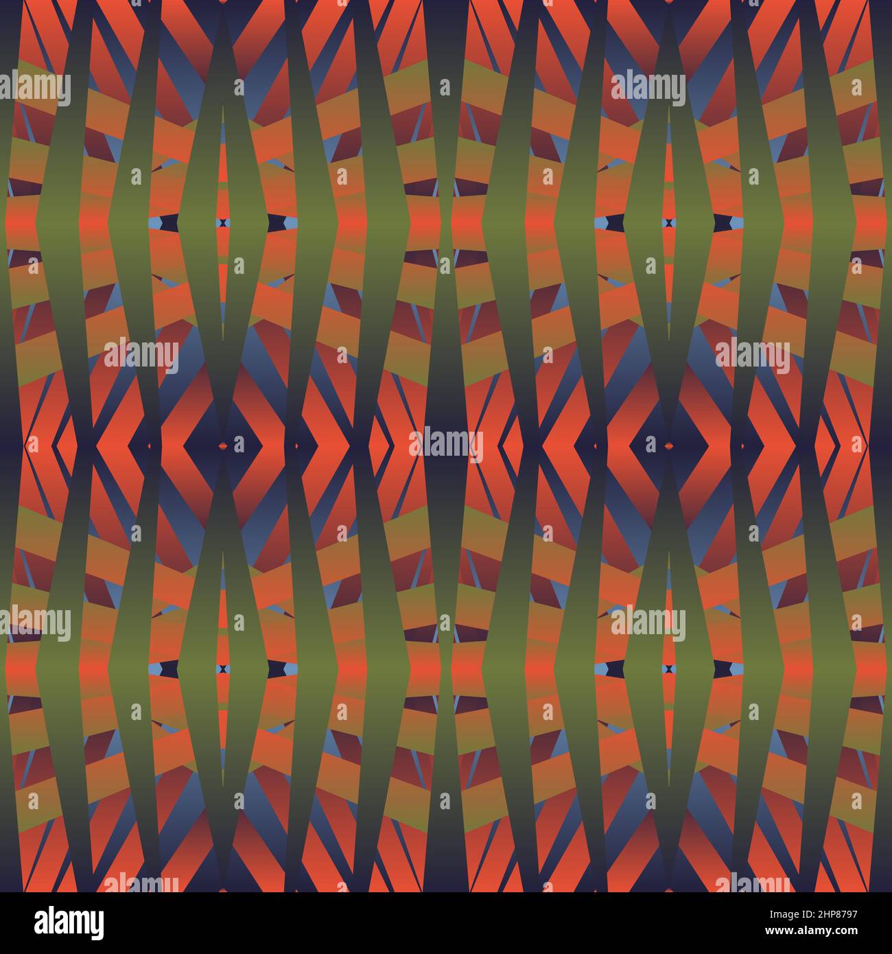 Mosaïque géométrique fleurs patchwork sans couture motif vectoriel illustration dégradé vert bleu rouge couleurs mode lignes abstraites design graphique arrière-plan motif à rayures art futuriste papier peint mosaïque Illustration de Vecteur