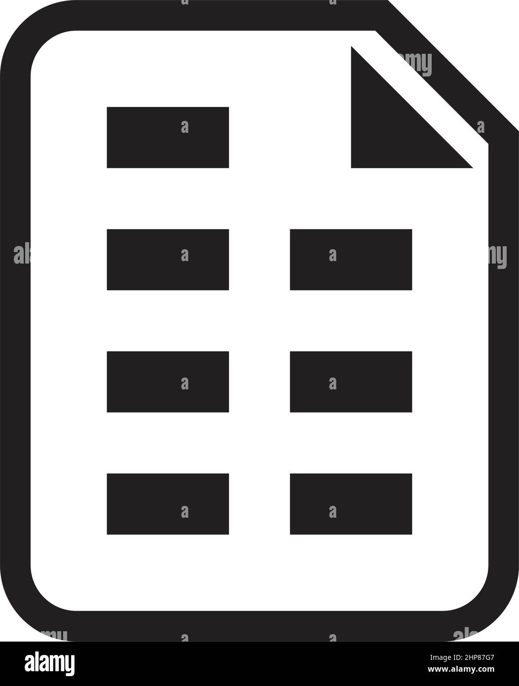 Texte icône de document données vectorielles et informations pour les affaires et la finance dans une illustration de pictogramme de glyphe de contour Illustration de Vecteur