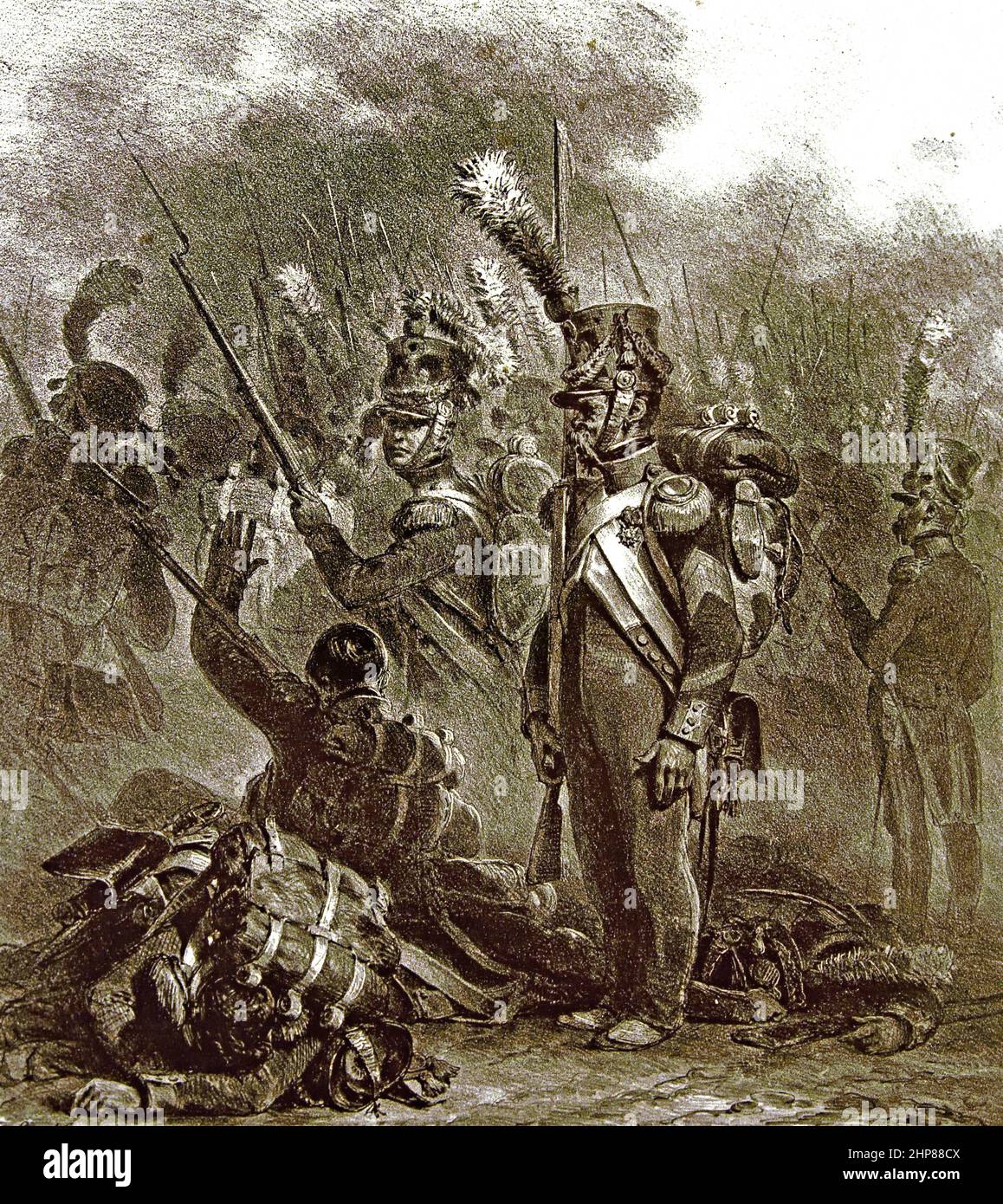 Incident de vaillance militaire, révolution de juillet en France et règne de Louis Philippe 1830-1848 Français, Banque D'Images