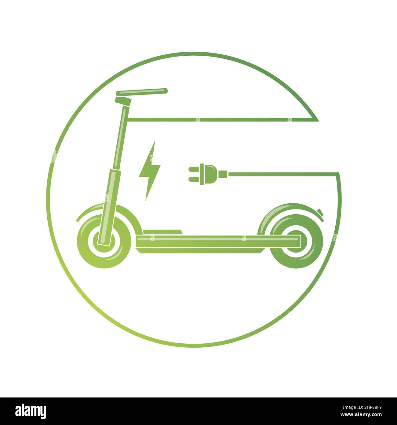 Icône de scooter électrique isolée sur fond blanc. Illustration de Vecteur