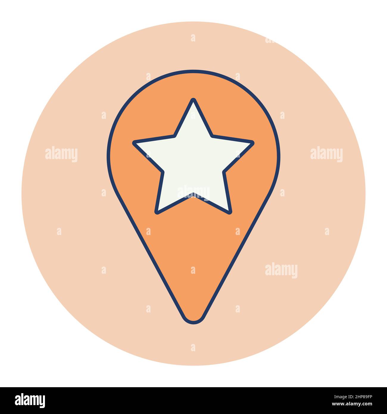 Icône Star favorite PIN map. Pointeur de carte, marqueurs Illustration de Vecteur
