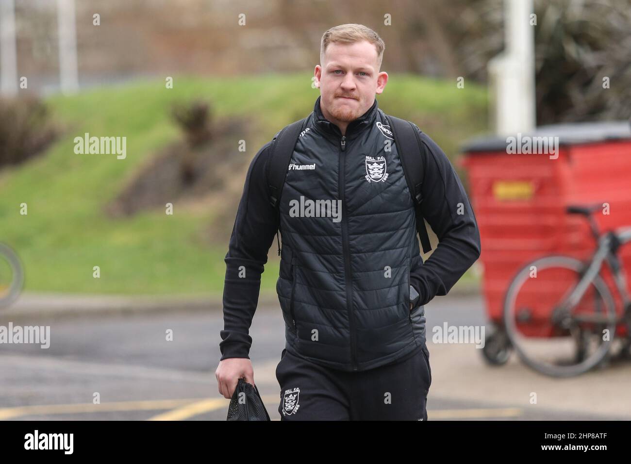 Jordan Johnstone (21) du FC Hull arrive au stade MKM à, le 2/19/2022. (Photo de David Greaves/News Images/Sipa USA) Credit: SIPA USA/Alay Live News Banque D'Images