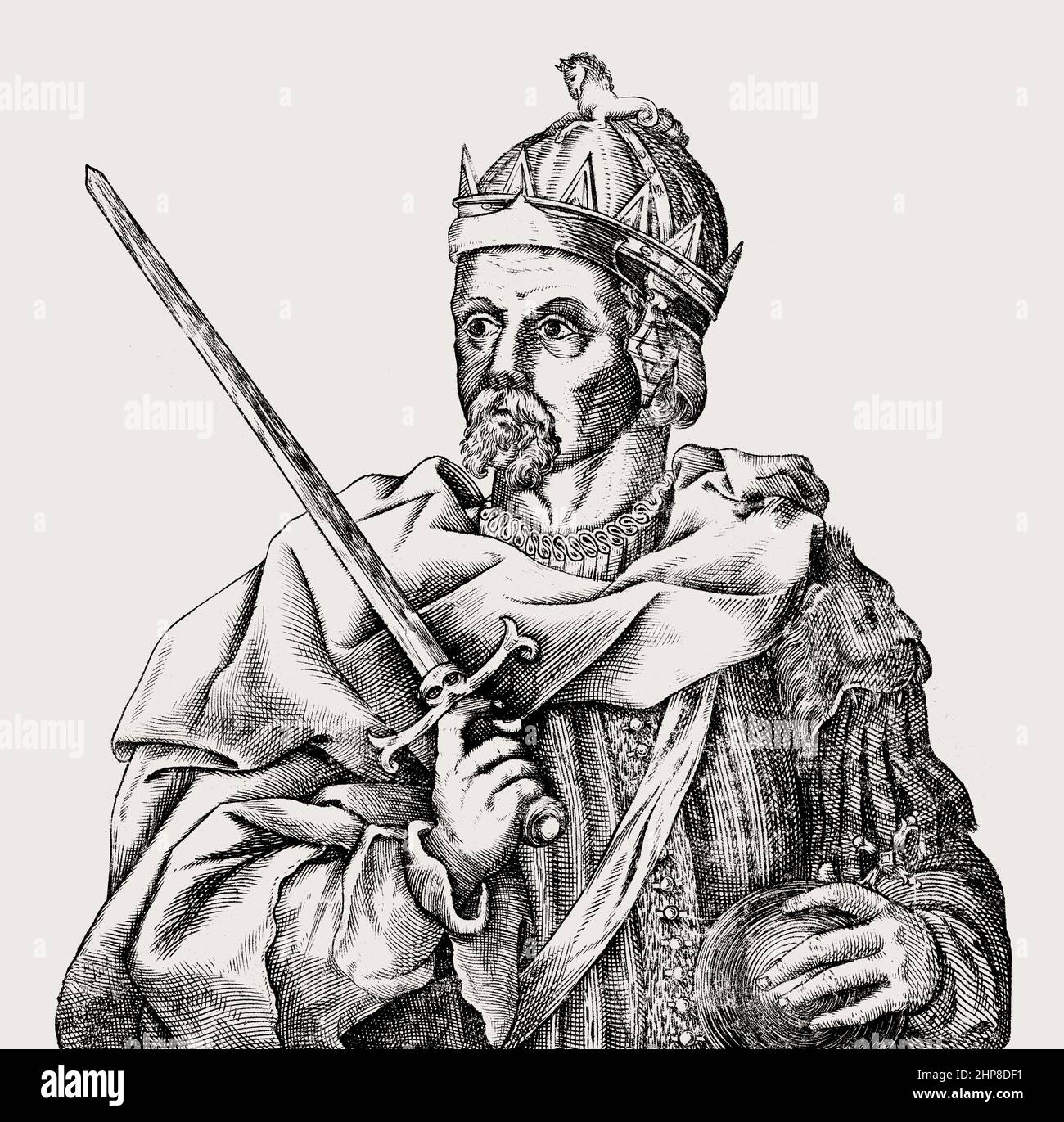 Henry II ou comme Henry Curtmantle, 1133 – 1189, roi d'Angleterre de 1154 jusqu'à sa mort en 1189 Banque D'Images