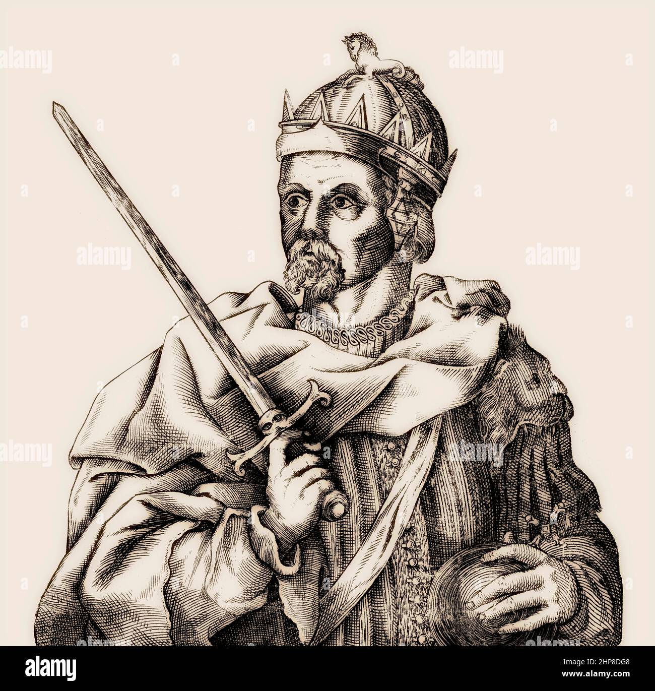 Henry II ou comme Henry Curtmantle, 1133 – 1189, roi d'Angleterre de 1154 jusqu'à sa mort en 1189 Banque D'Images