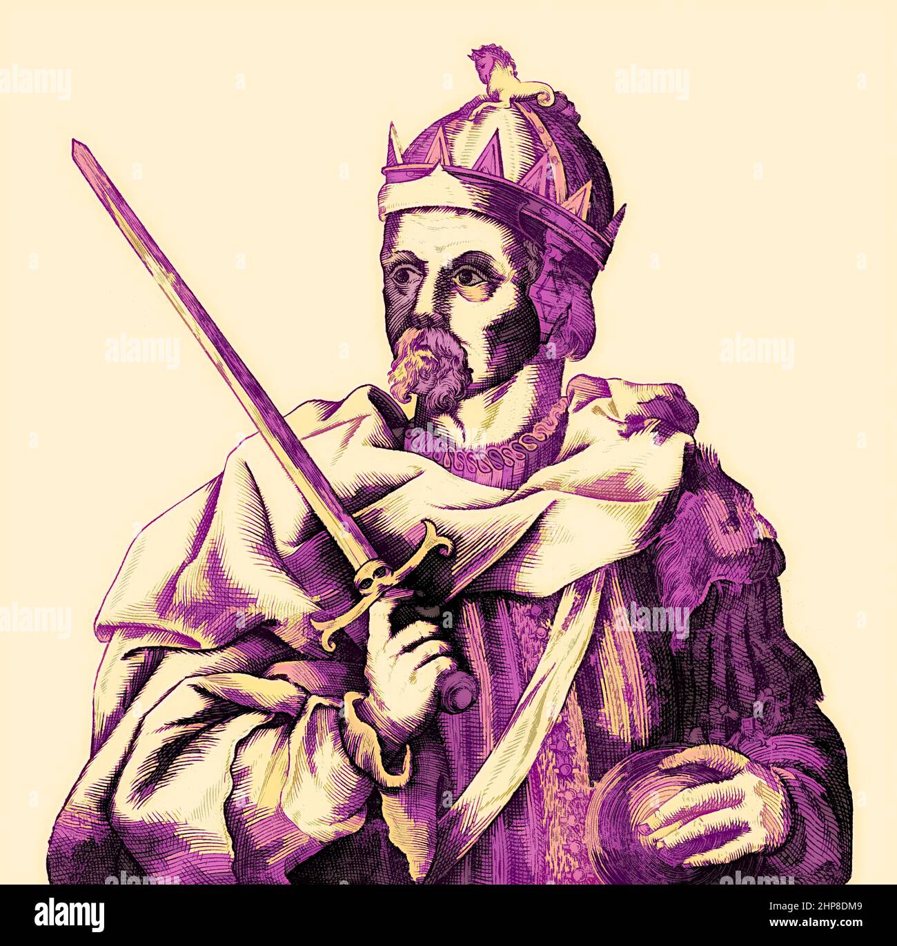 Henry II ou comme Henry Curtmantle, 1133 – 1189, roi d'Angleterre de 1154 jusqu'à sa mort en 1189 Banque D'Images