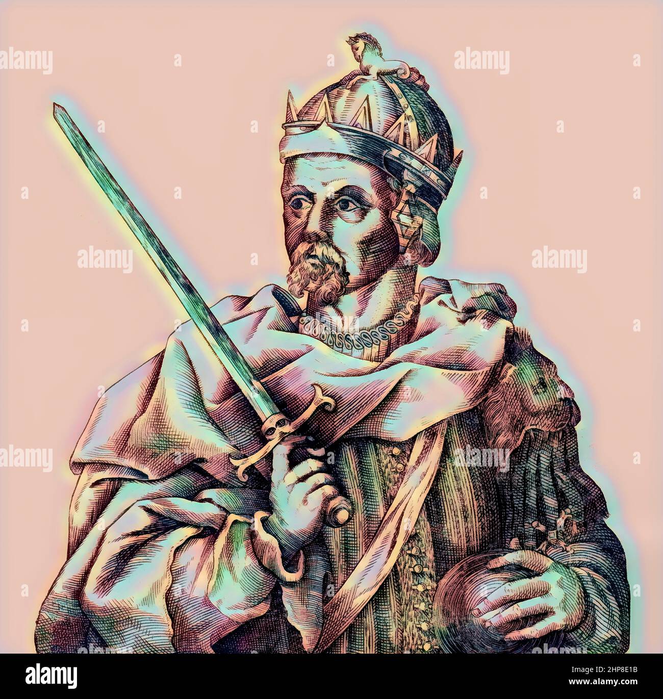 Henry II ou comme Henry Curtmantle, 1133 – 1189, roi d'Angleterre de 1154 jusqu'à sa mort en 1189 Banque D'Images