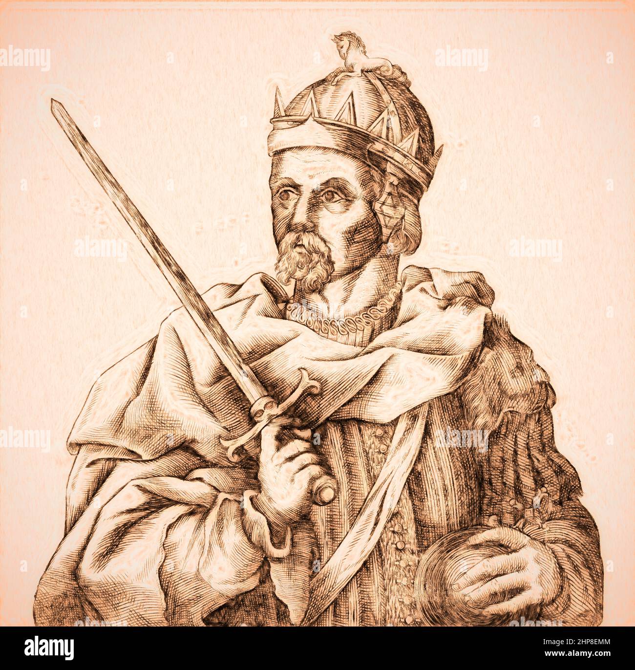 Henry II ou comme Henry Curtmantle, 1133 – 1189, roi d'Angleterre de 1154 jusqu'à sa mort en 1189 Banque D'Images