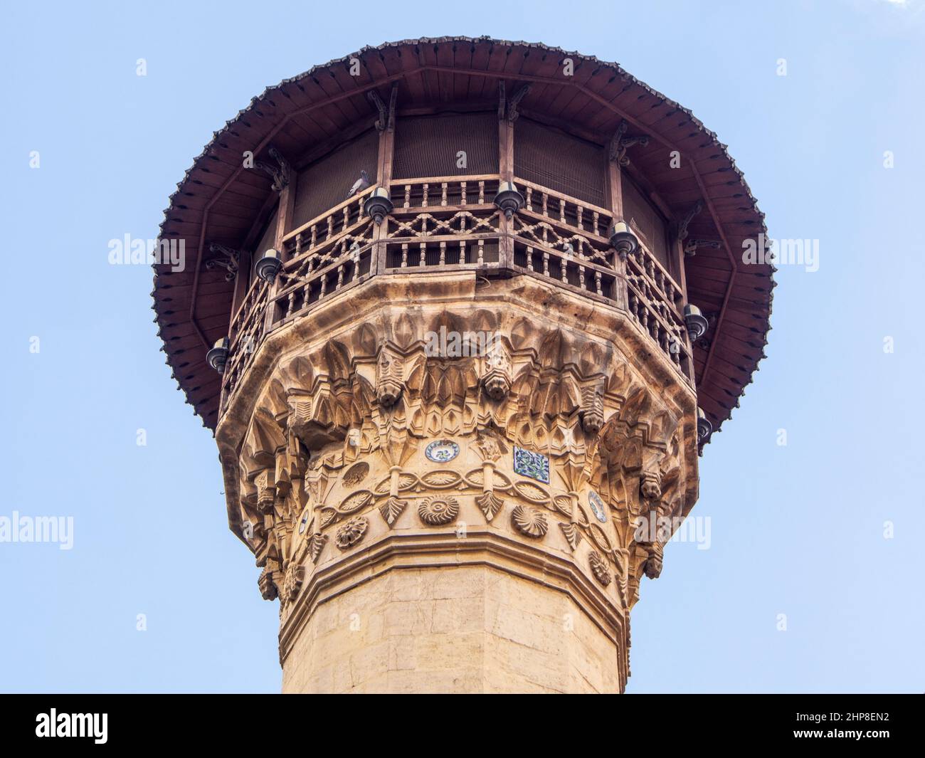 Ancien minaret historique de la mosquée Boyaci à Gaziantep , Turquie Banque D'Images