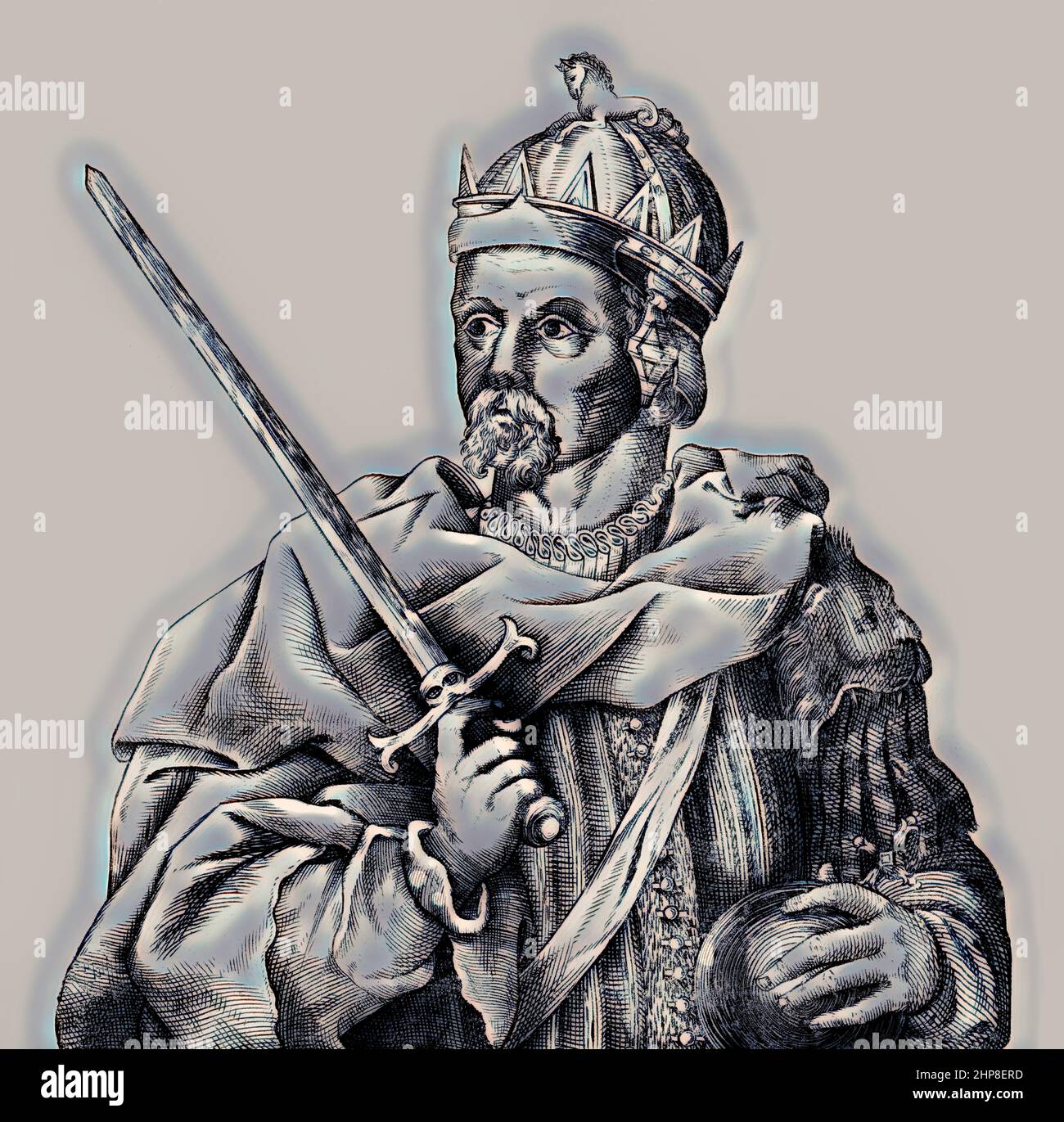 Henry II ou comme Henry Curtmantle, 1133 – 1189, roi d'Angleterre de 1154 jusqu'à sa mort en 1189 Banque D'Images