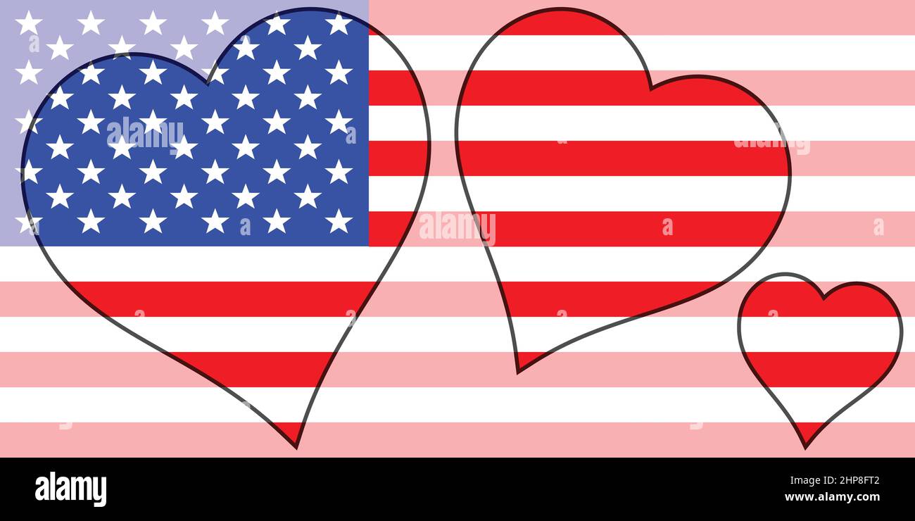 Amour coeur Amérique Illustration de Vecteur