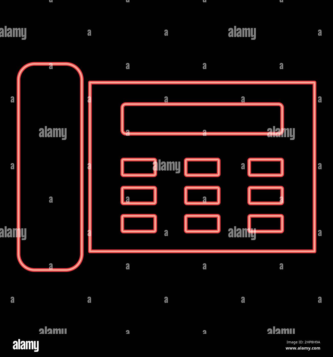 Télécopie néon rouge couleur vecteur illustration image style plat Illustration de Vecteur