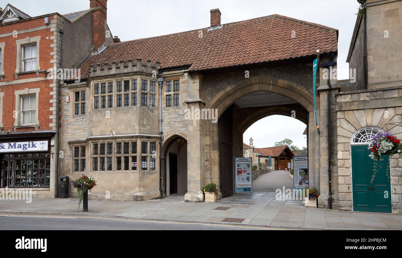 Glastonbury Abbey Ruins Banque D'Images