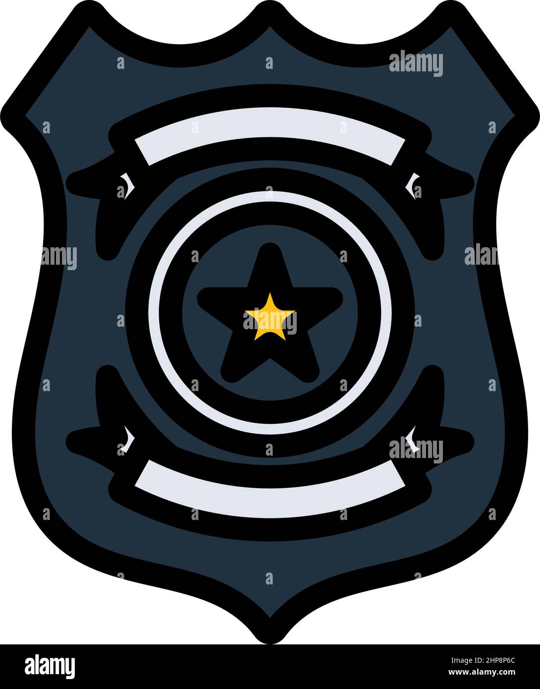 Icône de badge de police Illustration de Vecteur