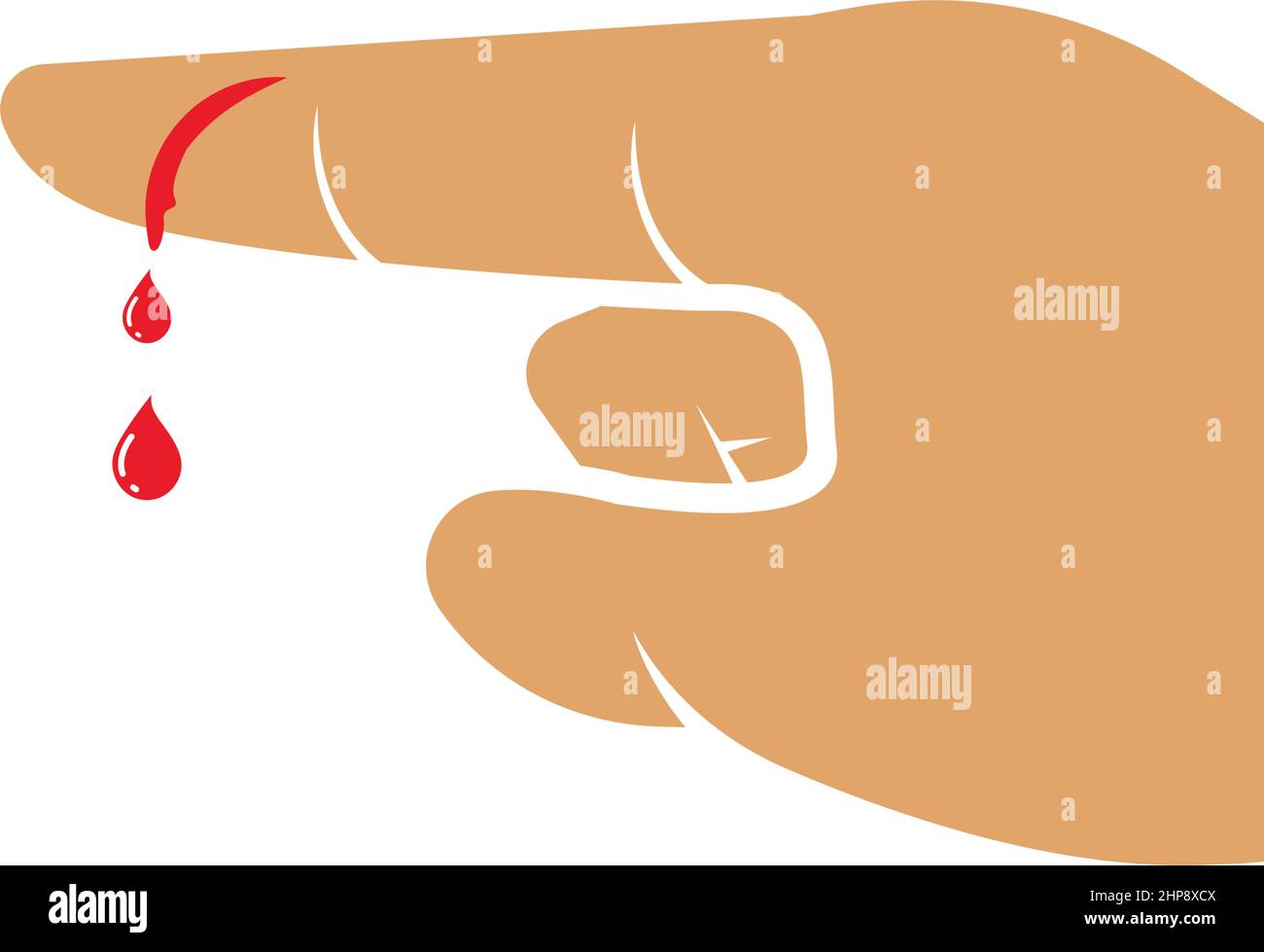 illustration vectorielle des doigts blessés et des saignements Illustration de Vecteur