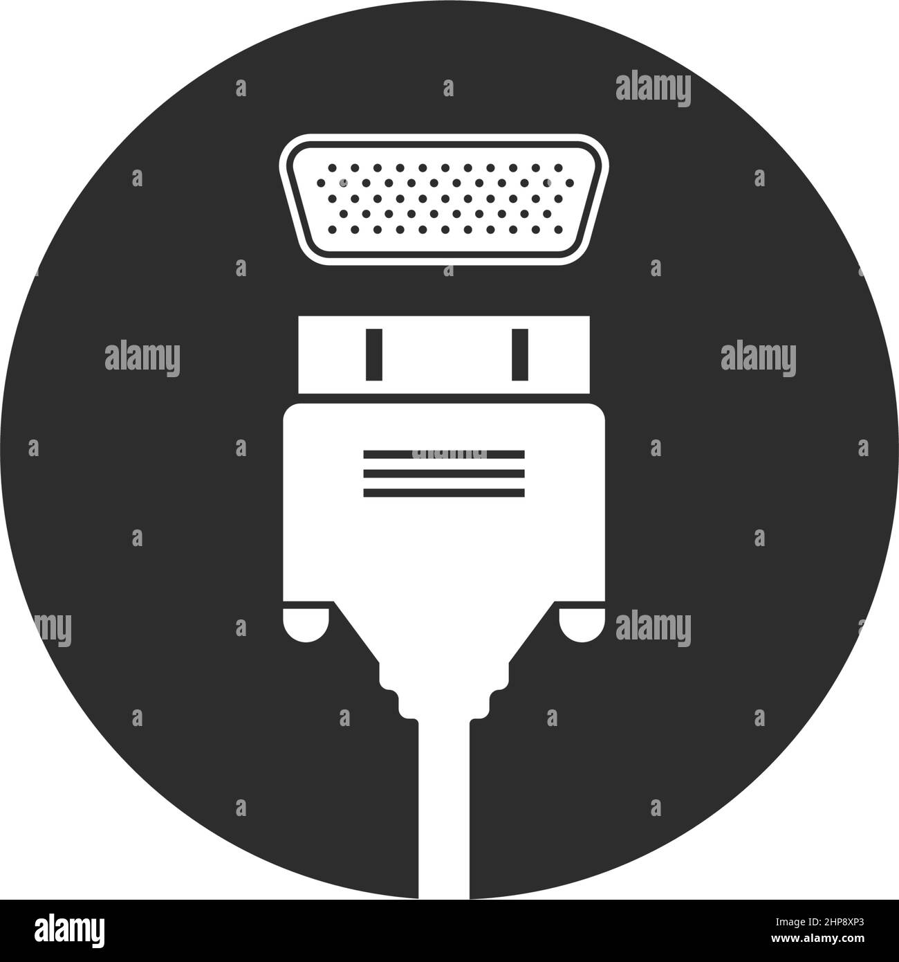 modèle de conception d'illustration vectorielle d'icône de câble hdmi Illustration de Vecteur