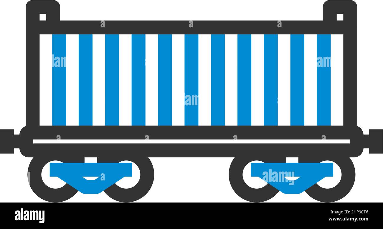 Icône de conteneur de chargement de chemin de fer Illustration de Vecteur