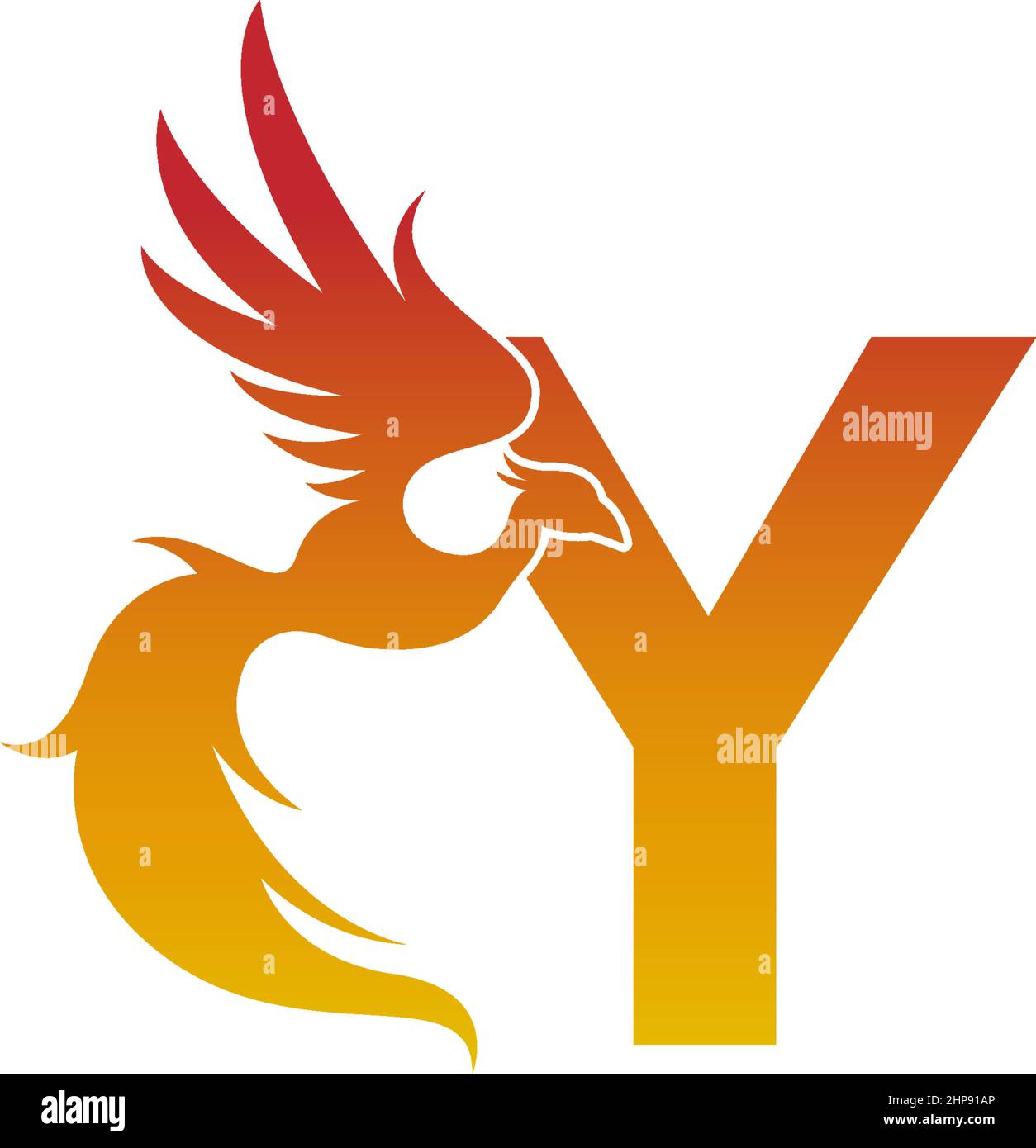 Icône lettre y avec modèle de logo phoenix Illustration de Vecteur