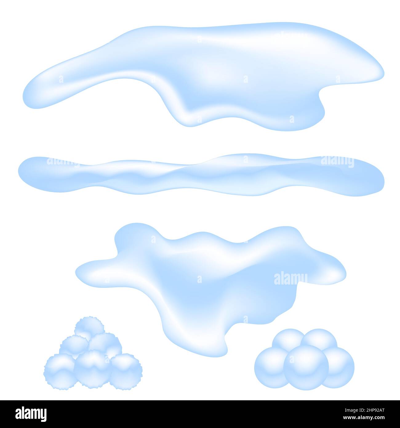 Cache-glace sur fond blanc.Élément de motif carte de Noël.Ensemble bonnet de neige pour l'hiver. Illustration de Vecteur