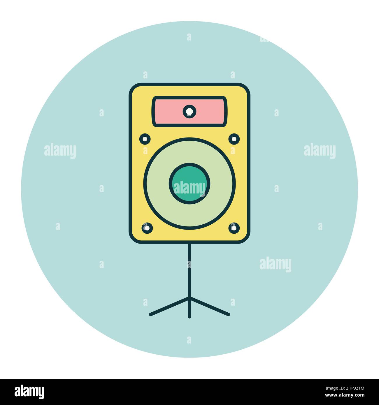 Icône de vecteur de haut-parleur acoustique. Colonne musique Illustration de Vecteur