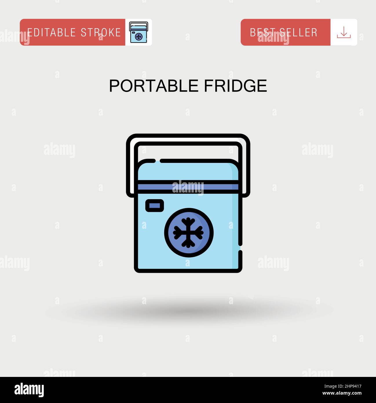 Icône vecteur simple pour réfrigérateur portable. Illustration de Vecteur