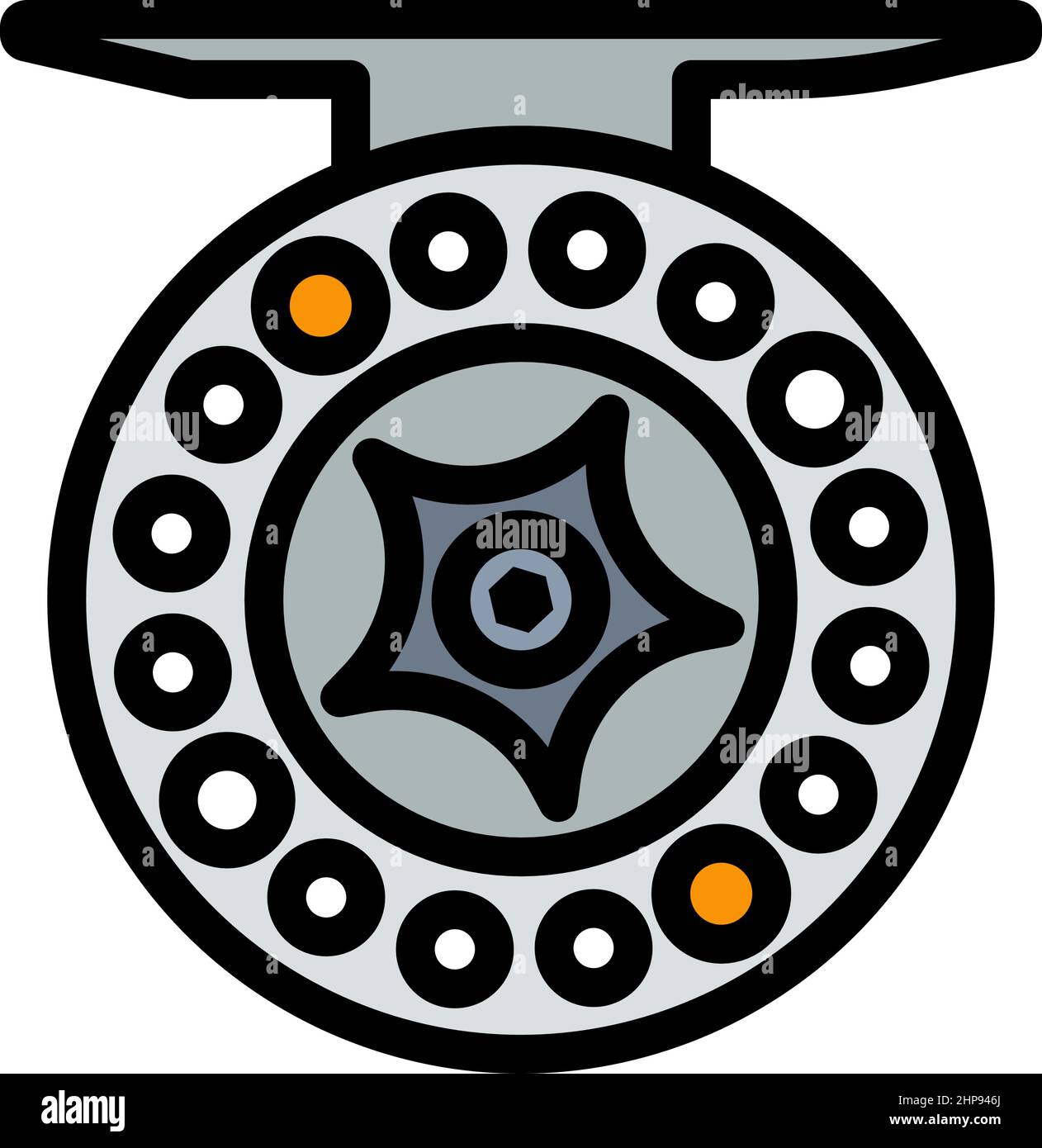 Icône de la bobine de pêche Illustration de Vecteur
