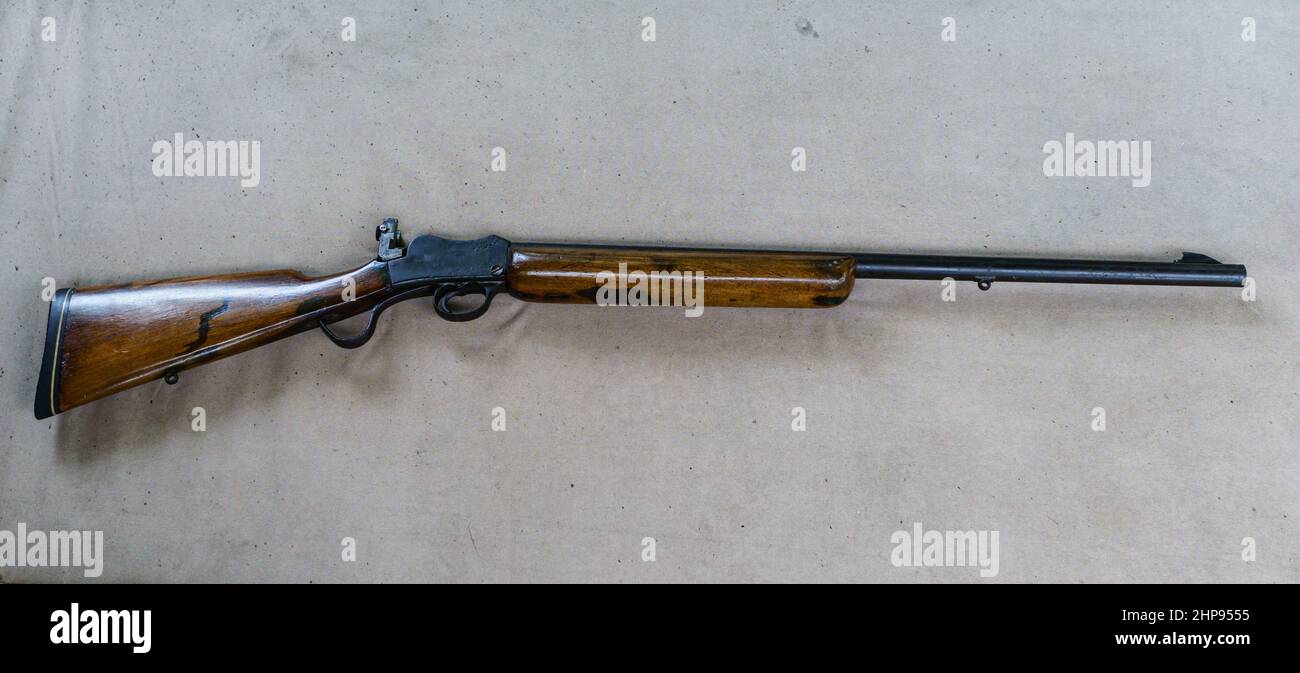 BSA Bloc chute .22 long rifle carabine mono-coup. Cette carabine a été faite par Birmingham Small Arms Company de Birmingham, en Angleterre, en 1921. Banque D'Images