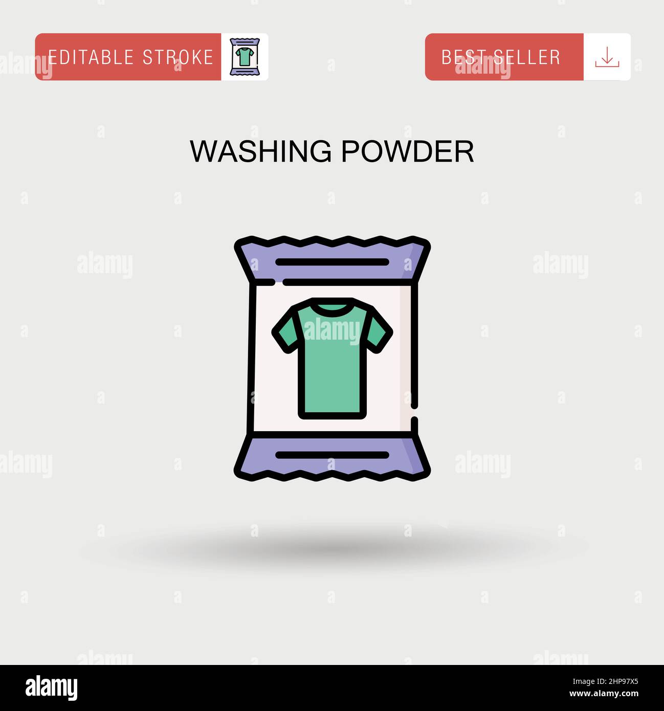 Icône vecteur simple de poudre de lavage. Illustration de Vecteur