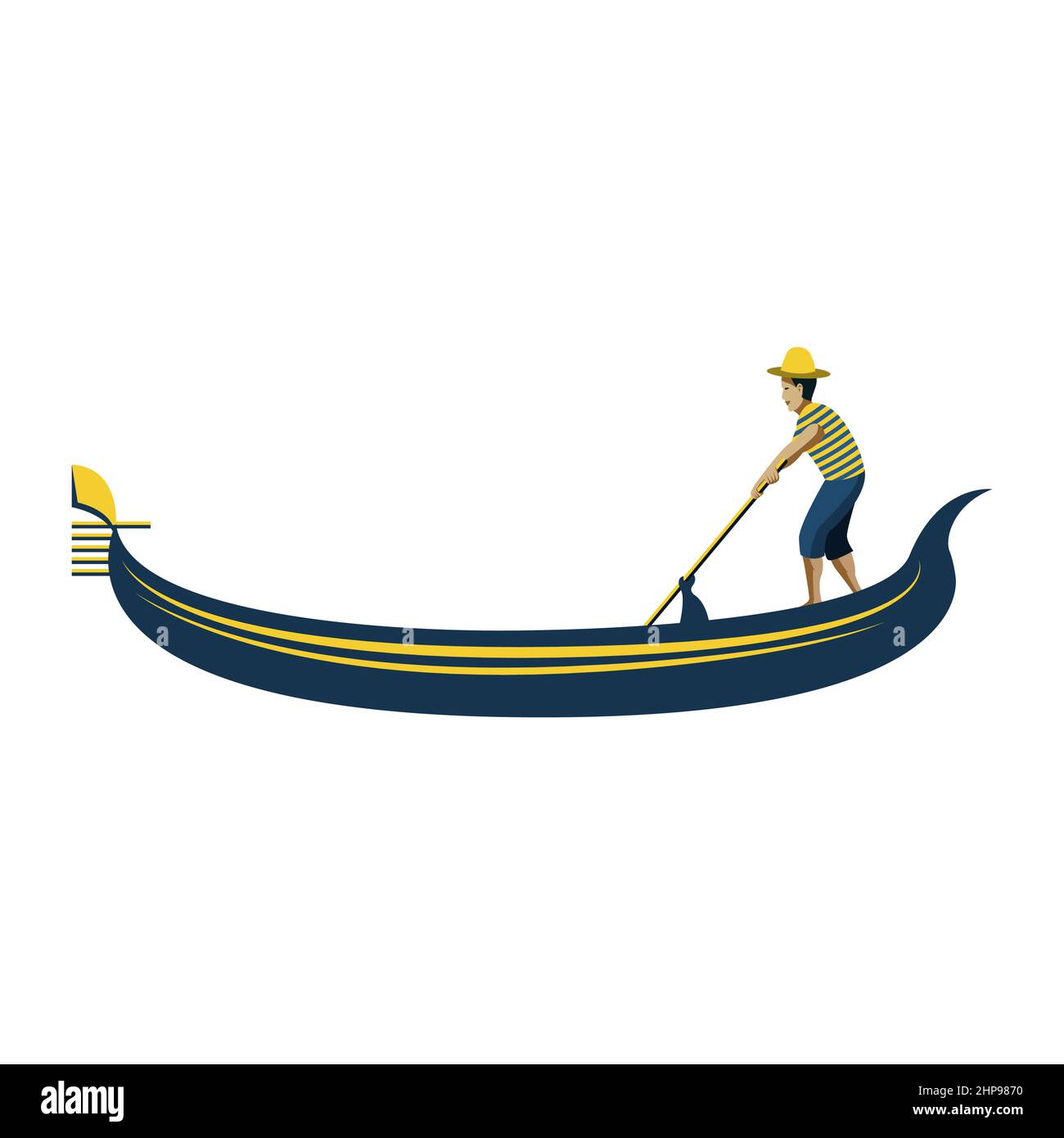 clip art de l'homme de la ligne bateau avec dessin animé, illustration vectorielle Illustration de Vecteur