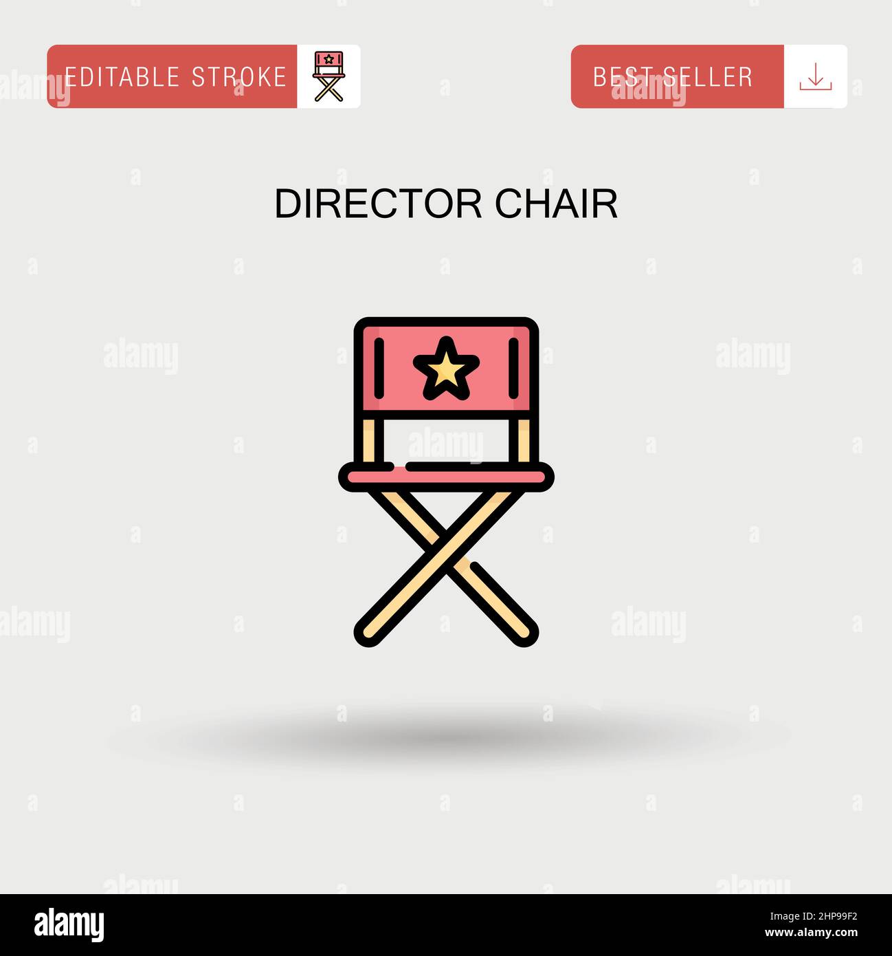 Icône de vecteur simple de chaise de directeur. Illustration de Vecteur