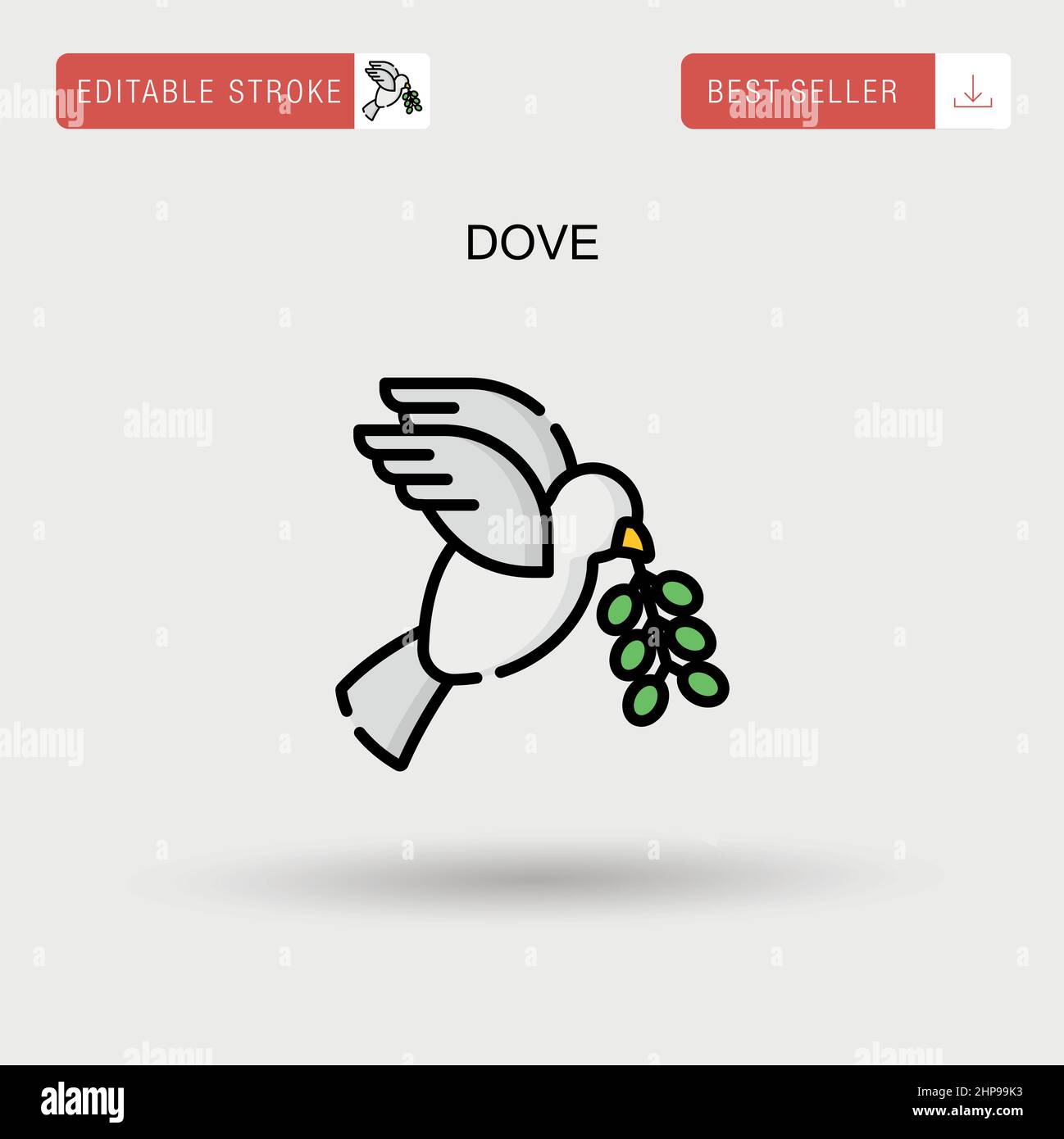 Icône de vecteur simple Dove. Illustration de Vecteur