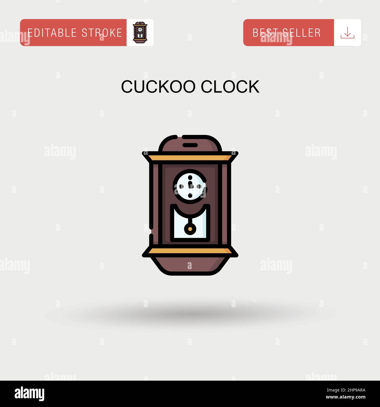 Icône de vecteur simple d'horloge Cuckoo. Illustration de Vecteur