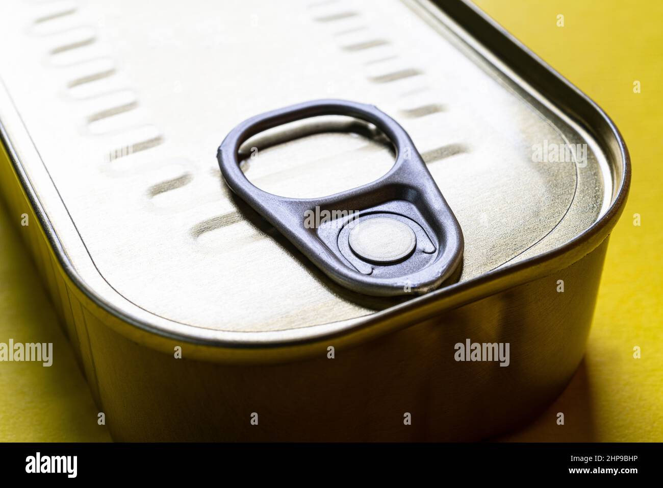 détail d'une can de sardines Banque D'Images