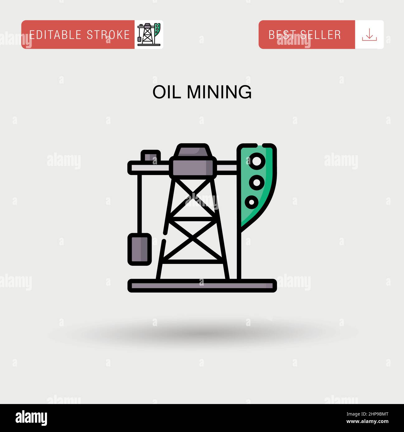Icône de vecteur simple pour l'exploitation minière de pétrole. Illustration de Vecteur