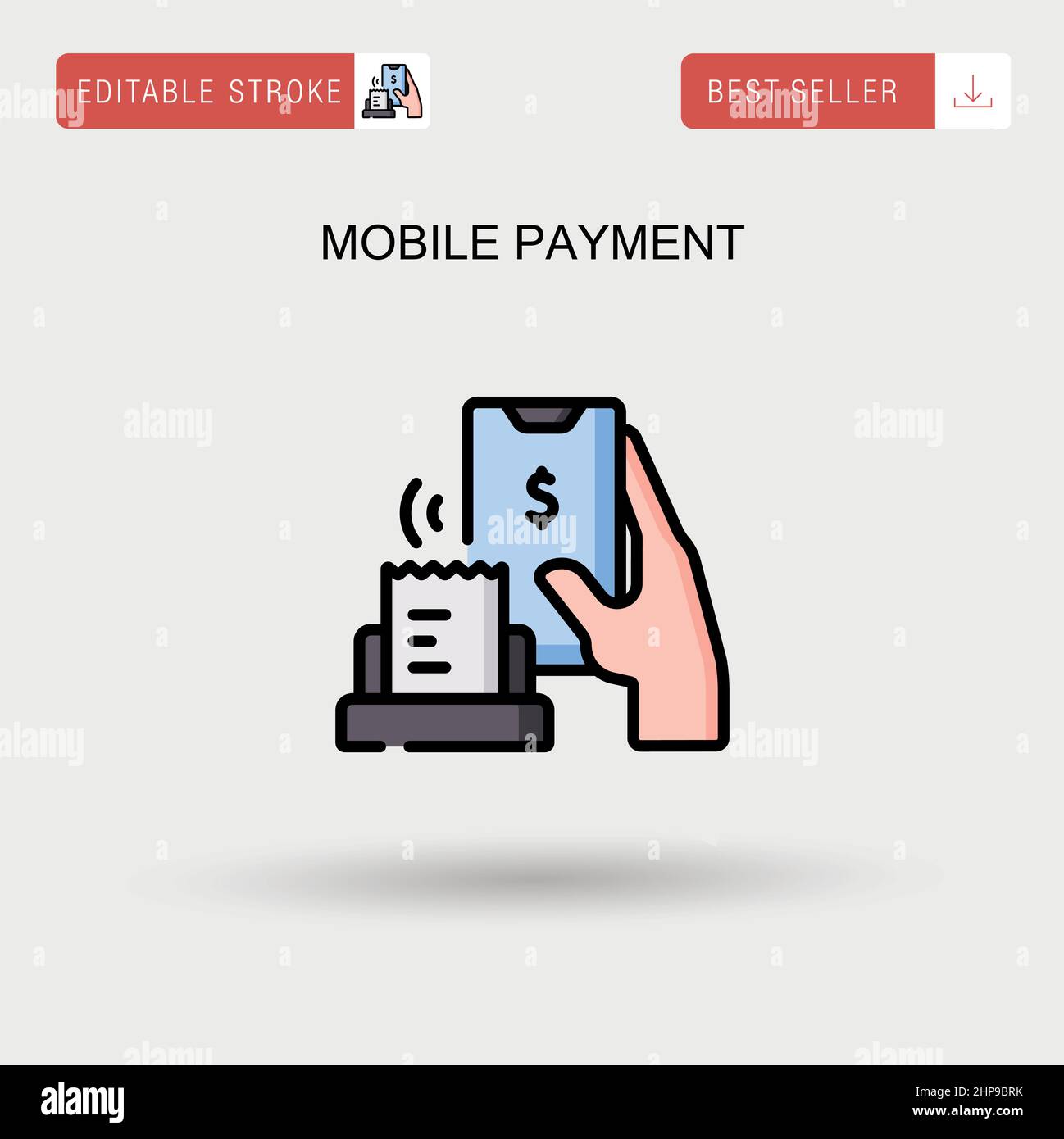Icône de vecteur simple de paiement mobile. Illustration de Vecteur