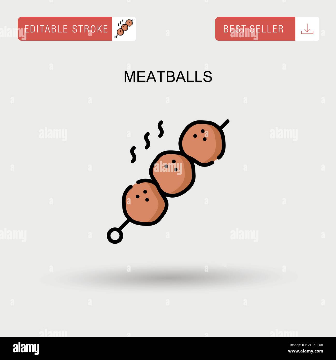 Icône de vecteur simple de meatballs. Illustration de Vecteur