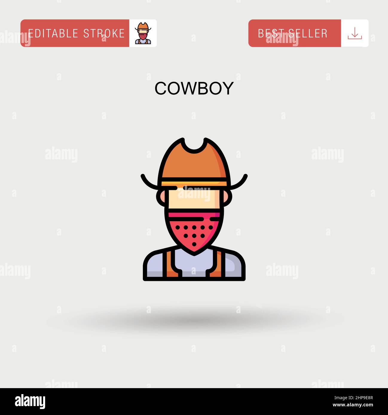Cowboy simple vecteur icône. Illustration de Vecteur
