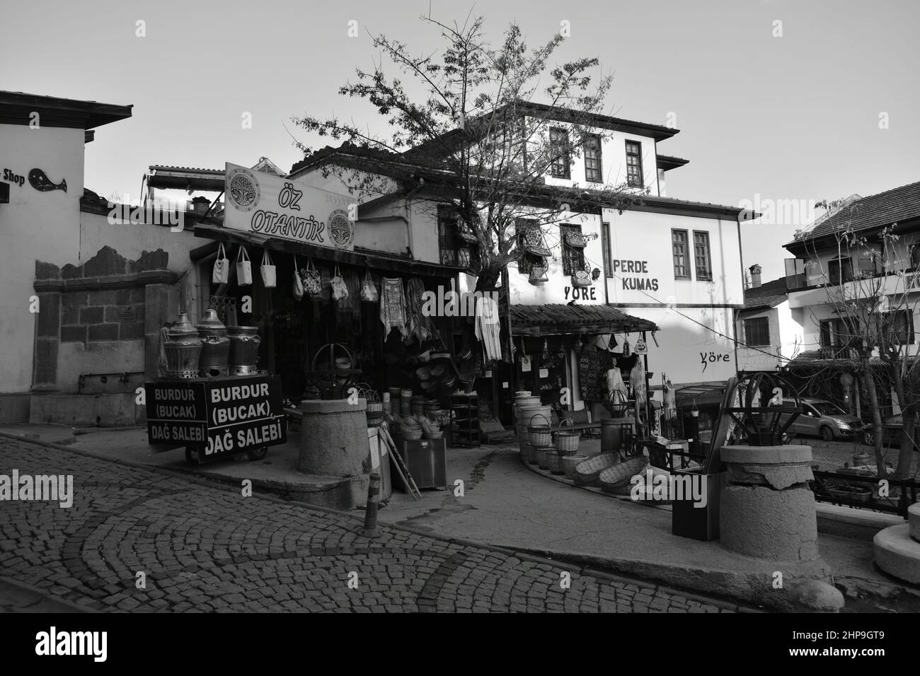 Vieille ville d'Ankara - boutiques et vie de rue dans le quartier du château de la vieille ville d'Ankara Banque D'Images