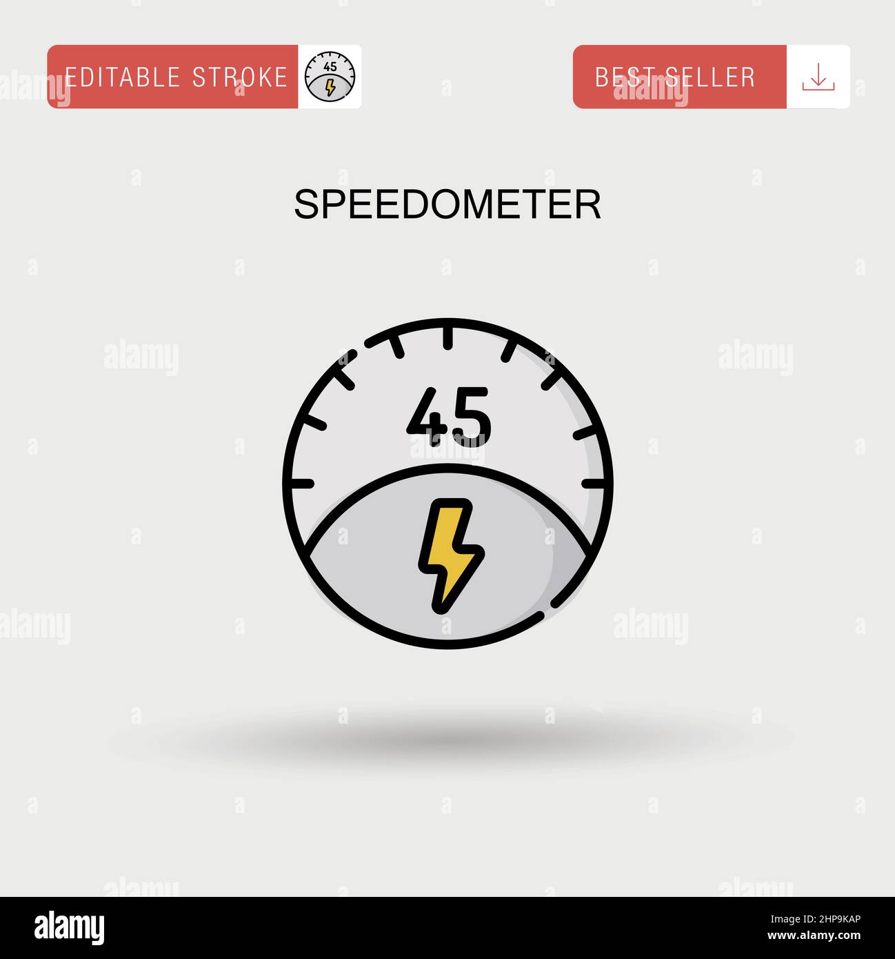 Icône de vecteur simple de compteur de vitesse. Illustration de Vecteur