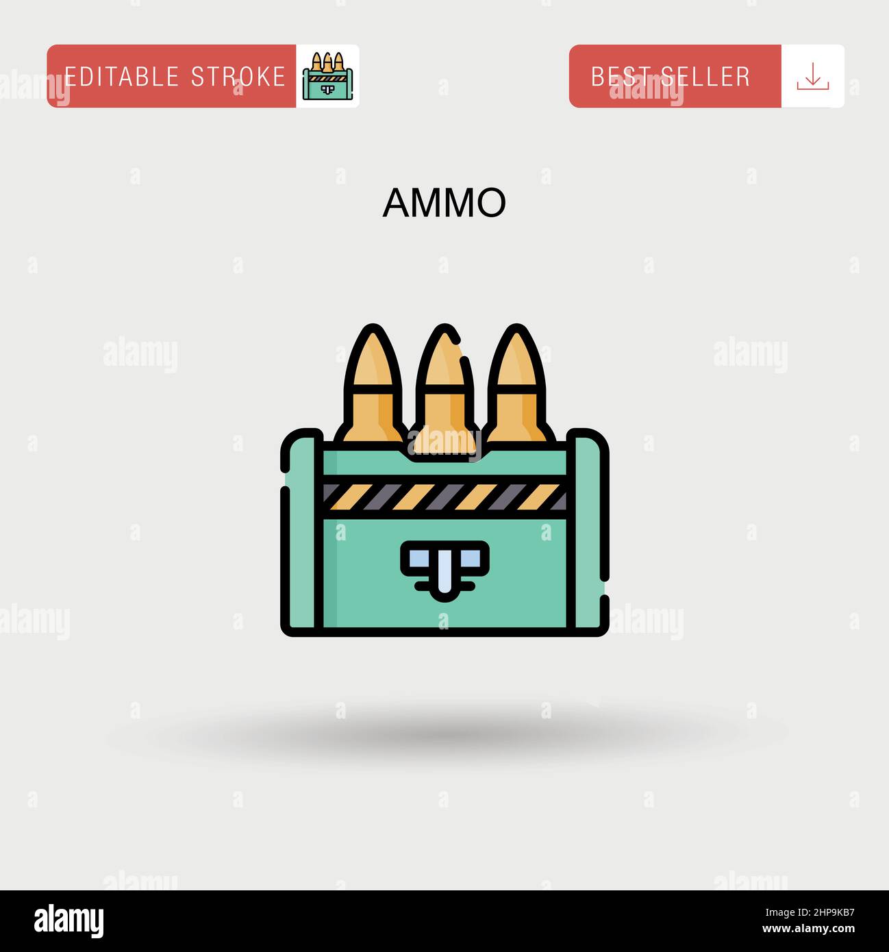 Icône de vecteur simple AMMO. Illustration de Vecteur