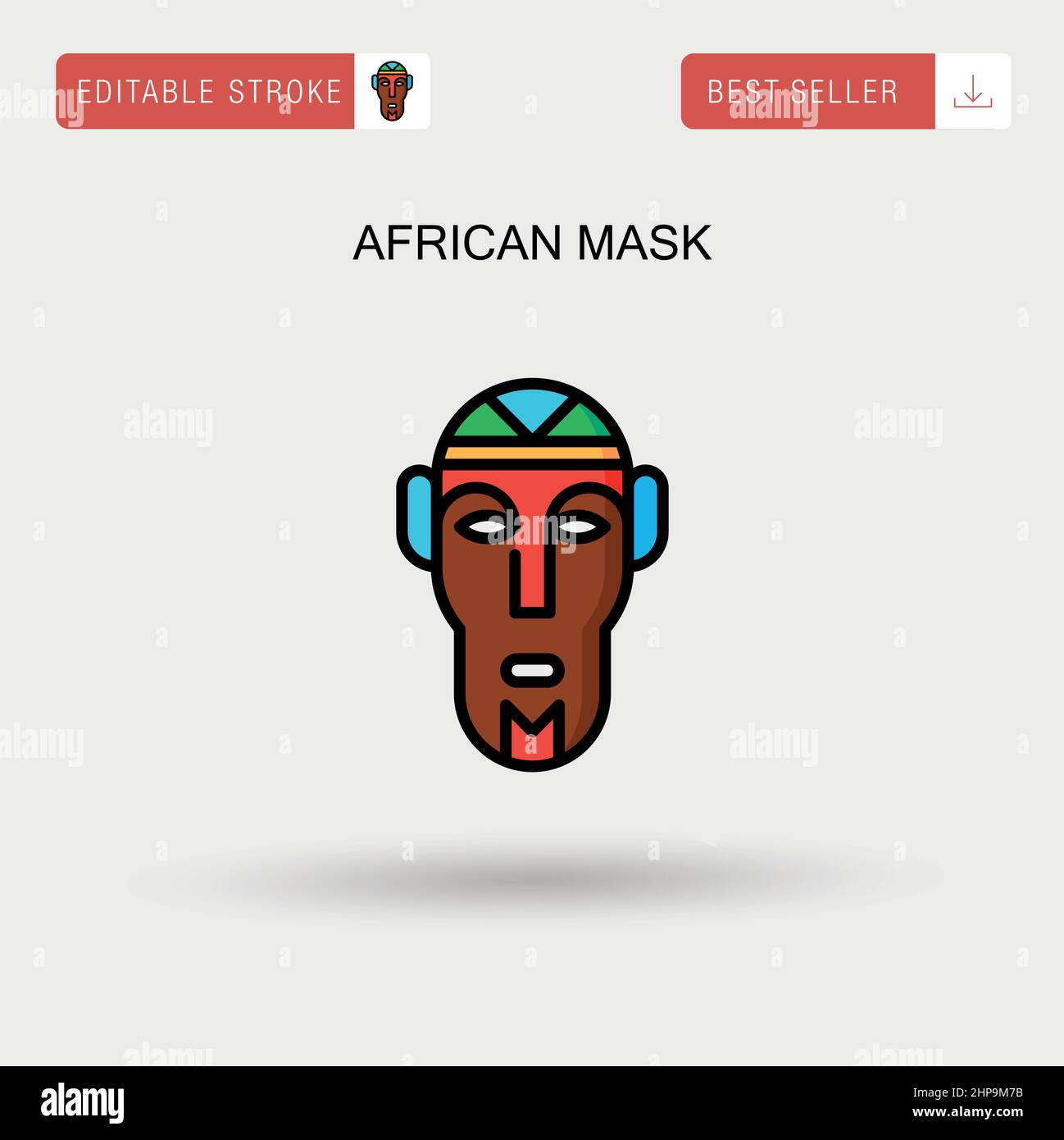 Icône de vecteur simple masque africain. Illustration de Vecteur