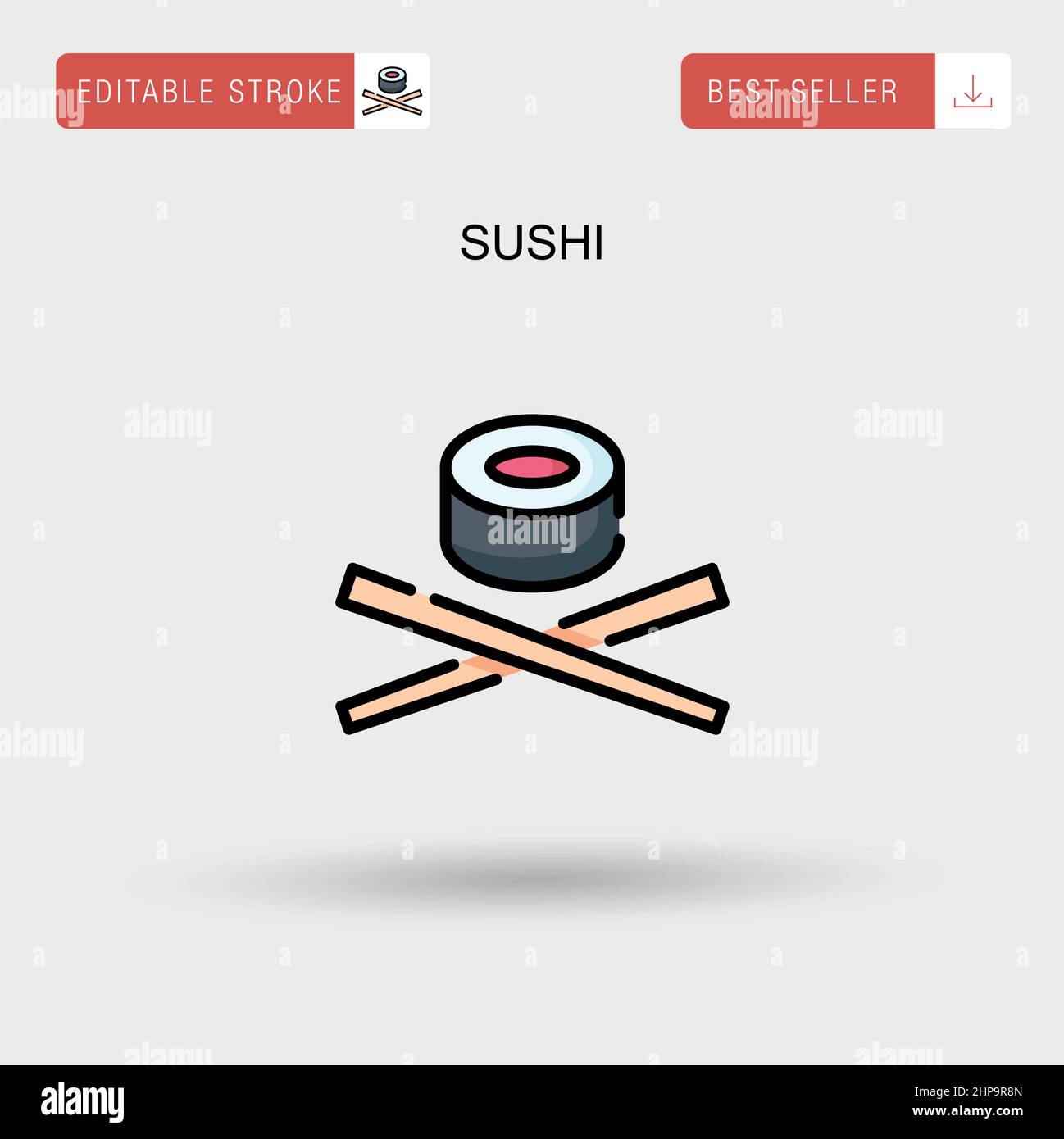 Icône vecteur simple sushi. Illustration de Vecteur