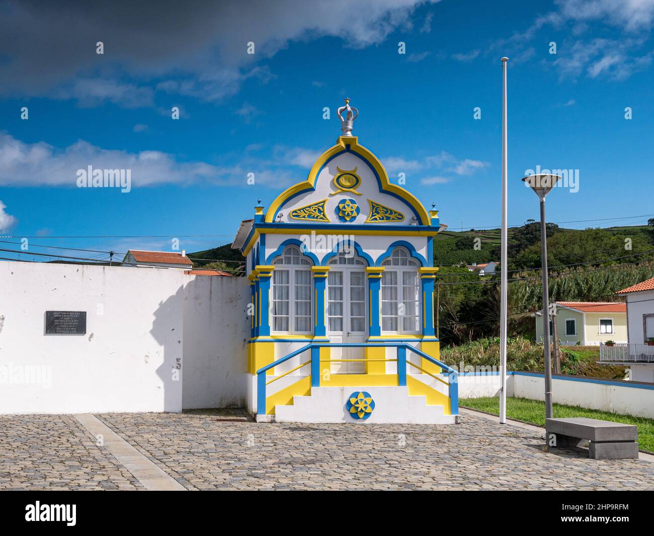 Chapelle du Saint-Esprit azorien à Quatro Ribeiras, île de Terceira Banque D'Images