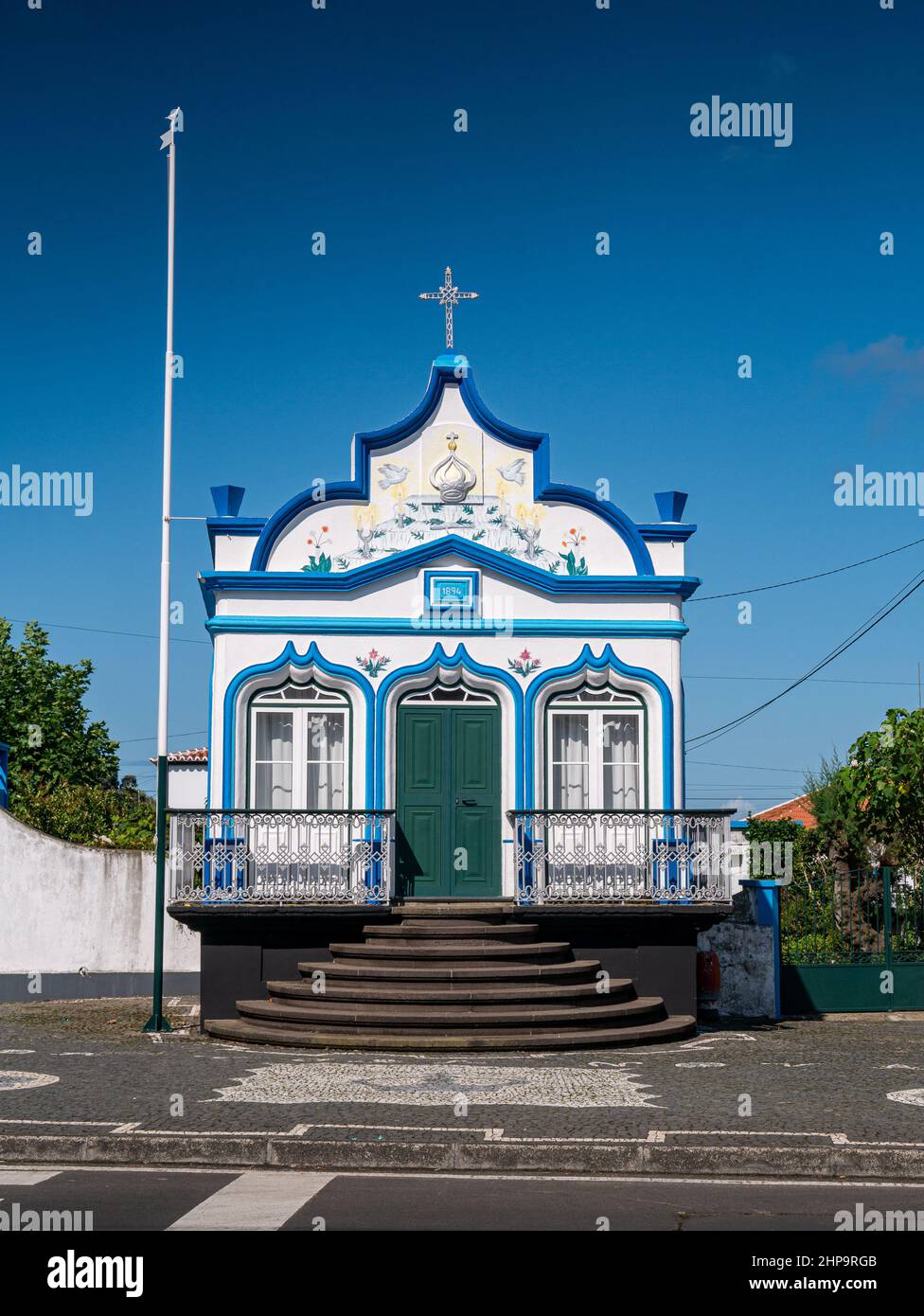 Chapelle du Saint-Esprit azorien à Vila Nova, île de Terceira Banque D'Images