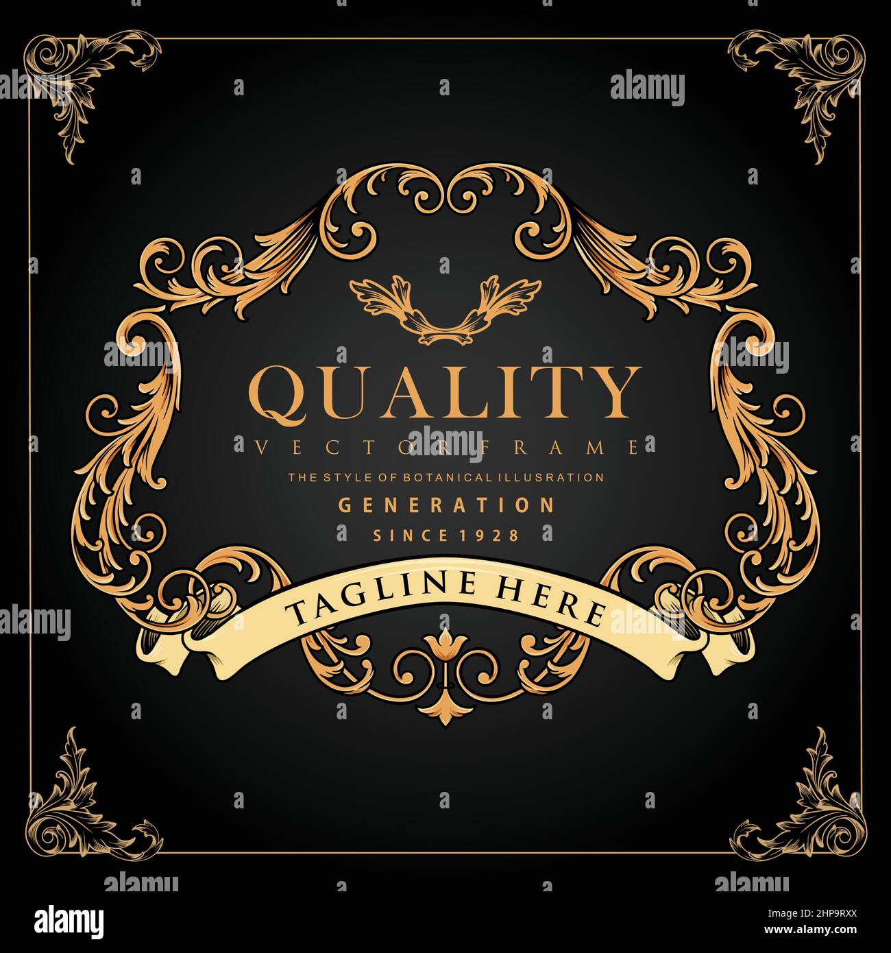 Cadre de luxe avec décoration florale classique illustrations vectorielles pour votre travail logo, t-shirt de mascotte, autocollants et étiquettes Illustration de Vecteur