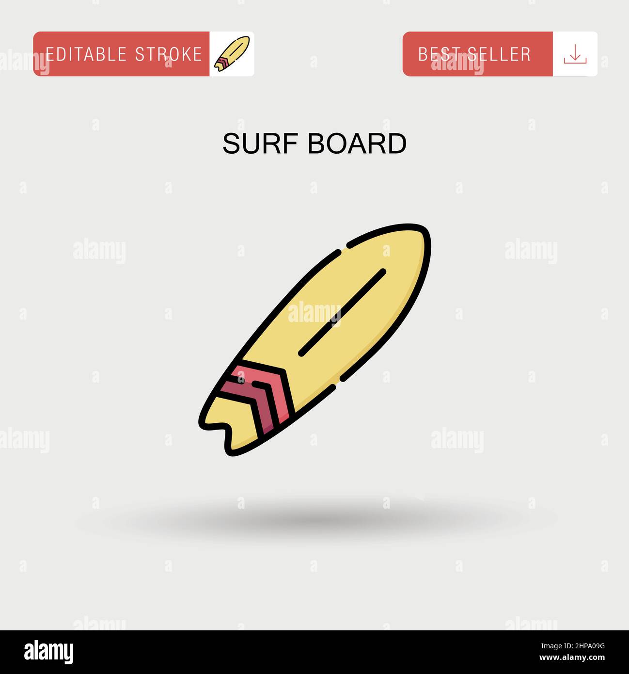 Icône de vecteur simple de surf. Illustration de Vecteur